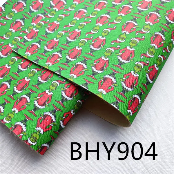 BHY904 A4 20*33 см мультфильм Рождественский персонаж Печать Синтетическая кожа ткань для DIY аксессуары BHY293 - Цвет: BHY904