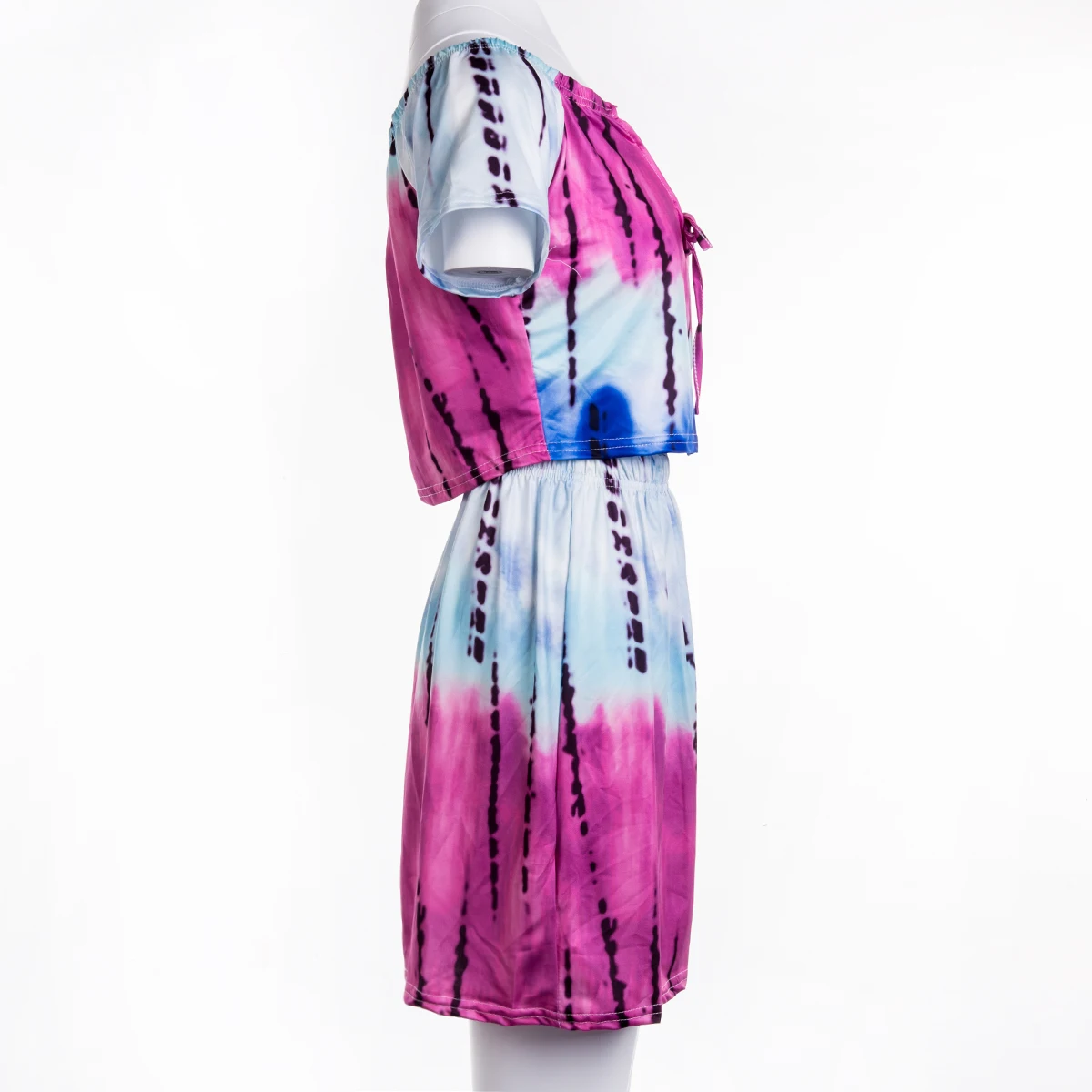 Сексуальный женский комплект из 2 предметов короткий топ с открытыми плечами и