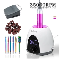 35000rpm nail drill machine with foot pedal for manicure pedicure rechargeable drill for all gel nails removal professional use