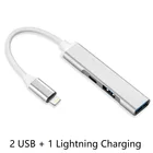Алюминиевый концентратор Lightning 3 в 1 для Apple iPhone11Pro MaxiPad Air,OTG USB-адаптер для камеры, зарядка, клавиатура, мышь, флеш-накопитель, iOS13