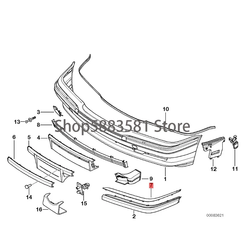 

CAR Front bumper plating 【Holeed】 R L bm wE38 725tds 728i 728iL 730d 730i 730iL 735i 735iL 740d 740i M60 740i M62 740iL M60 fron