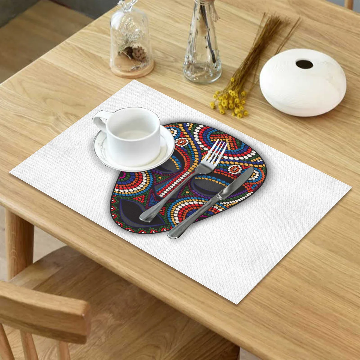 Набор 4/6 столовых приборов для обеденного стола маски индейцев африканских