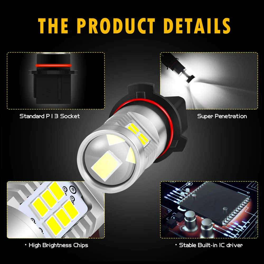 Светодиодсветодиодный дневные ходовые огни Canbus P13W белые без ошибок 2 шт. для Mazda CX5