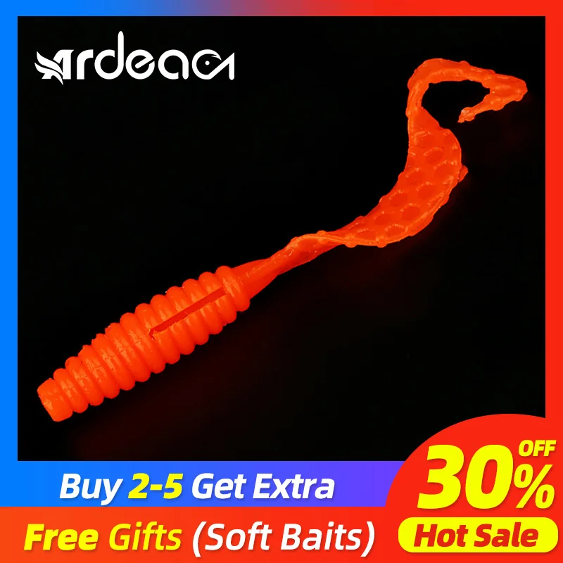 

Ardea soft lure 0.6g 40mm 12pcs Curly Worm fishing bait Salt Silicone Artificial Swimbait