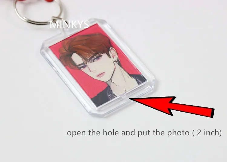 MINKYS New Arrival Kawaii idol Photo Keychain Pendant ID Photo Protect Case Gift School Office Stationery