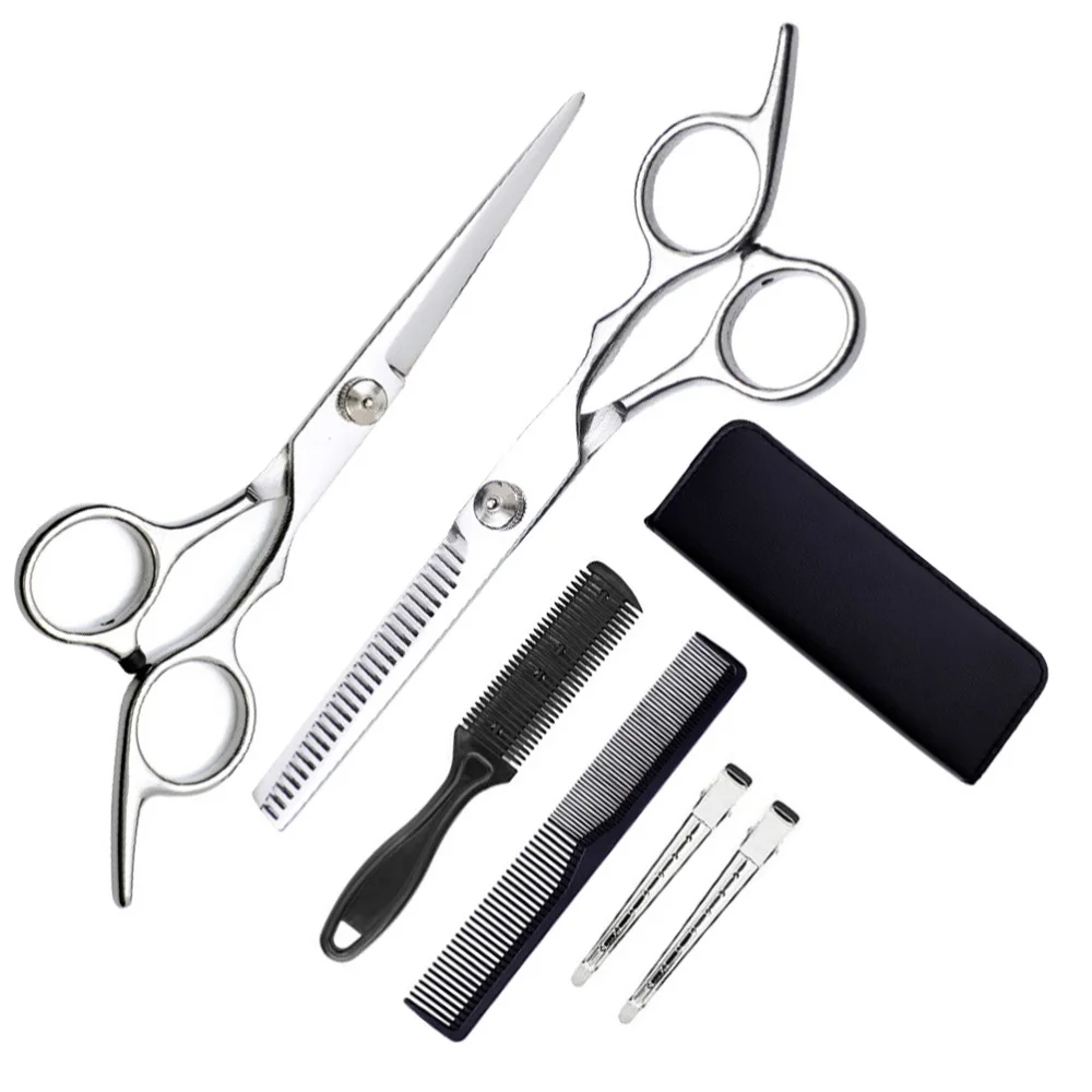 

1 Set of 7Pcs Haircut Scissors Hair Cutting Styling Tools Hairdressing Scissors Teeth Straight Thinning Hair Scissors Set