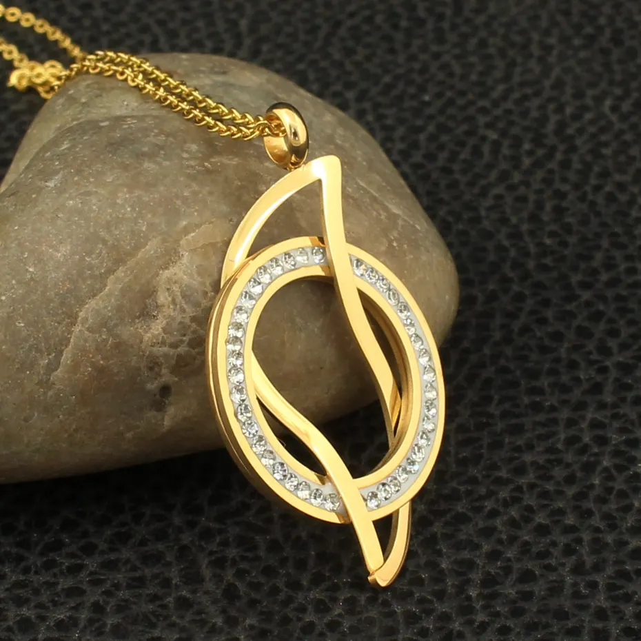 Золотые цвета ювелирные изделия из нержавеющей стали ожерелье серьги-гвоздики