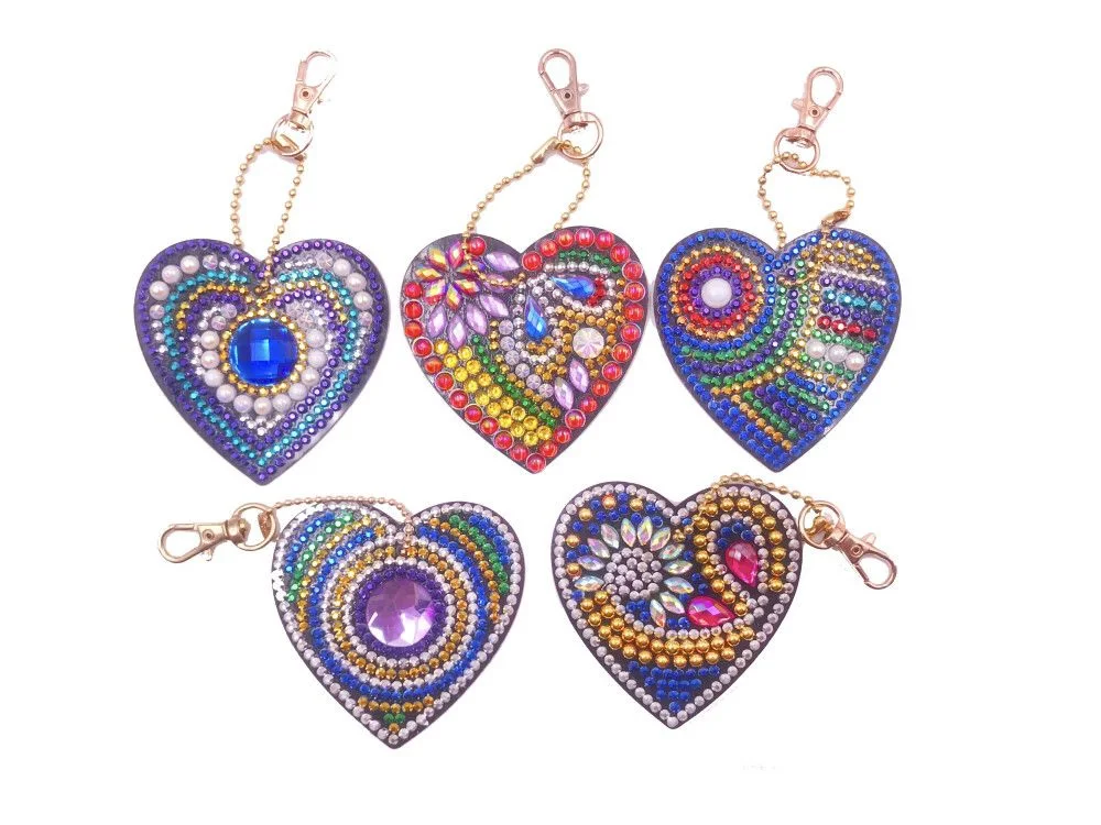 5 шт. алмазная вышивка сердечки|Алмазная мозаика и вышивка| |