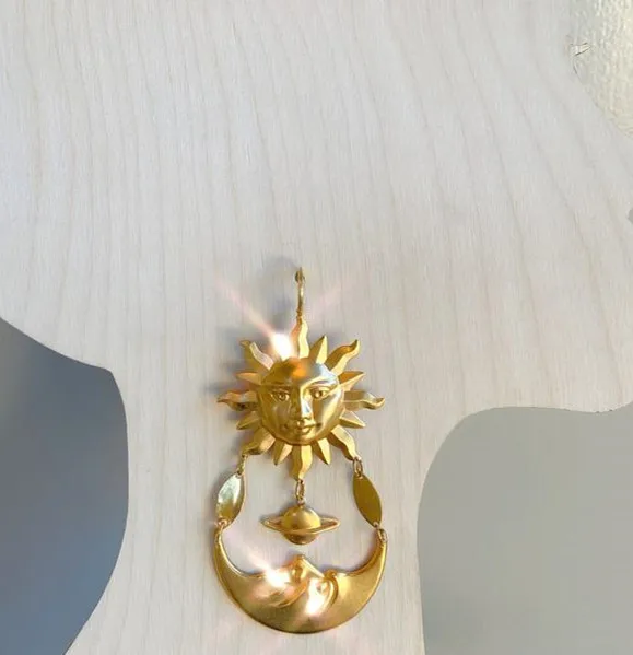 

The Sun/ Moon Gold Plated Earrings Celestial Earrings Outspace Gift