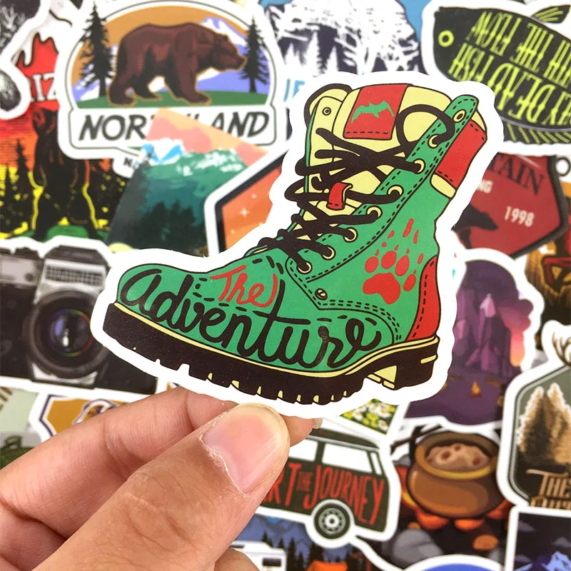 

10/50Pcs/set Travel Outdoor Scenery Cartoon Waterproof Stickers For DIY Scrapbook Bicycle Skateboard Snowboard Laptop Luggage