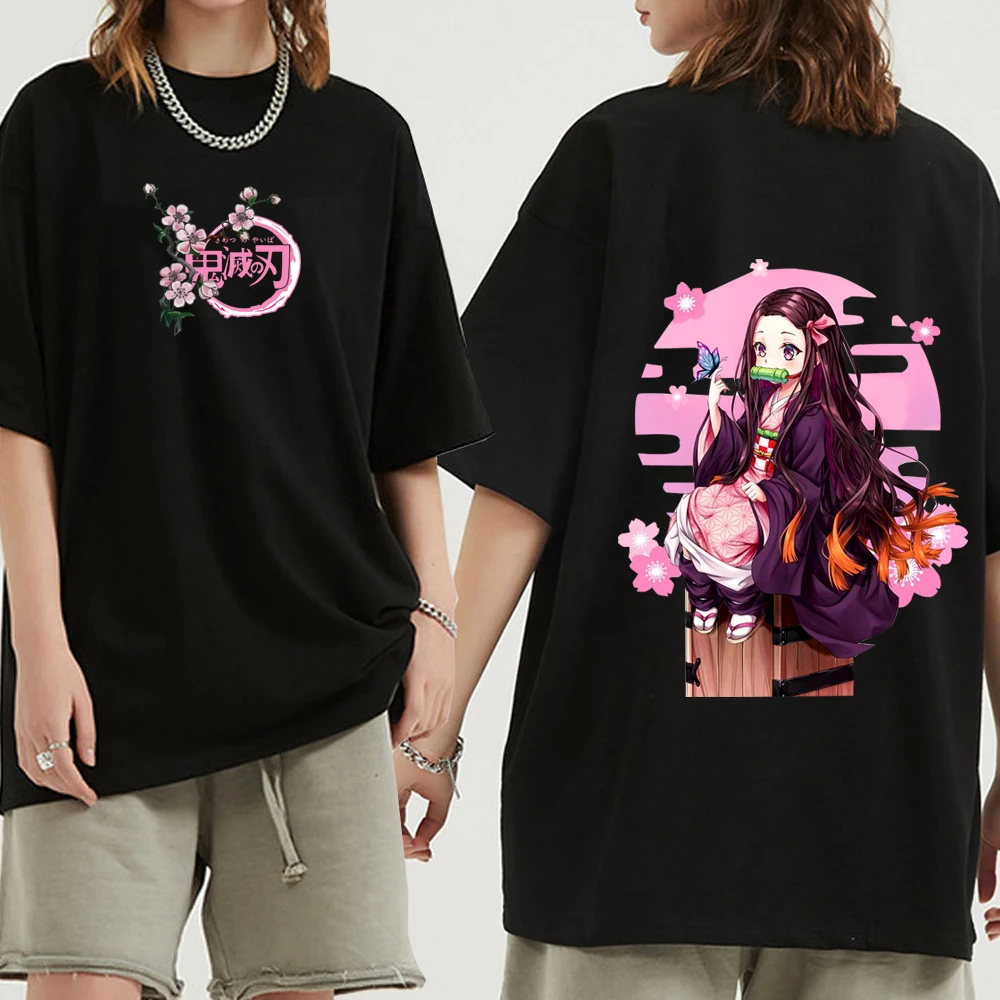 

Футболка Kamado Nezuko Унисекс Женская с коротким рукавом, футболка с принтом в японском стиле Харадзюку, с рассекающим демонов, киметасу, No Yaiba
