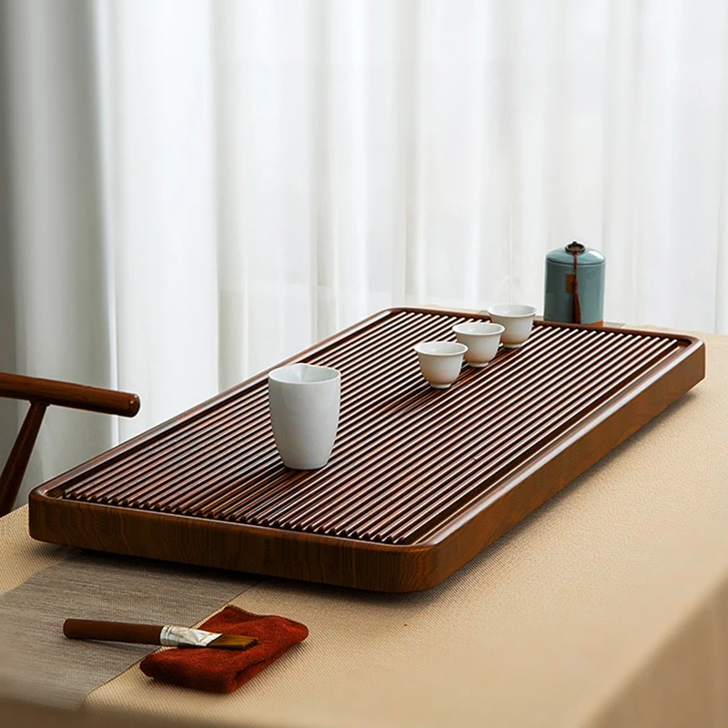 

Wood Tea Trays Drainage Chinese Ceremony Vintage Tea Tray Serving Rectangular Oriental Kitchen Bandeija Decorative Tray HX50NU