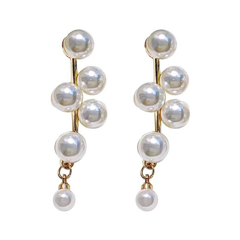 

Sterling Silver Needle High-Grade Pearl Tassel Earrings Retro Graceful European and American Style Eardrops New Earrings Women