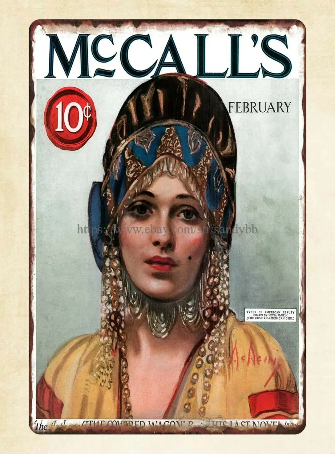 

McCall 1924 Обложка журнала, металлический жестяной знак, декоративные настенные таблички