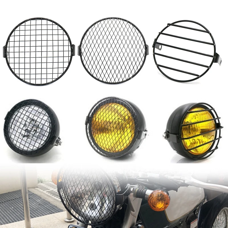 

3Style Universal Metal Motorcycle Vintage Headlight Lampshade Protector Mesh Light Retro Light Lamp Cover Motorcycle Accessories