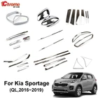 Передние и задние противотуманные фары, хромированные, для Kia Sportage QL 2016, 2017, 2018, 2019, крышка зеркала боковой двери