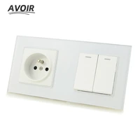 avoir fr standard plug power socket double wall outlet 1 2 3 4 gang onoff light switch lamp light button tempered glass