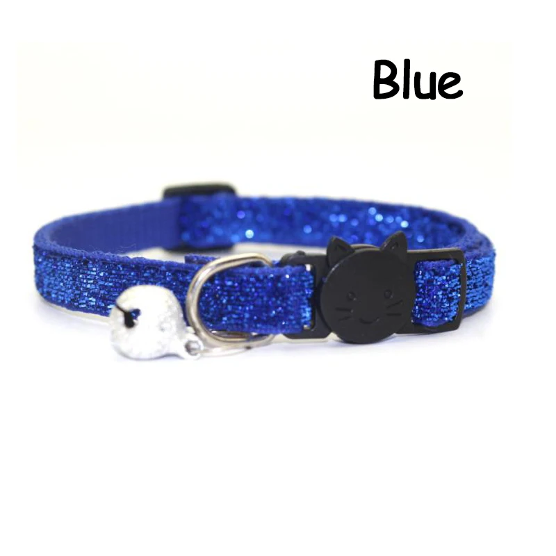 Blue SUPREPET блестящий ошейник для кошек с бриллиантами регулируемый ремень для домашних животных котенок ошейник для собак и кошек с колокольчиком кожаный ремешок для Аксессуары для котенка - Цвет: Blue