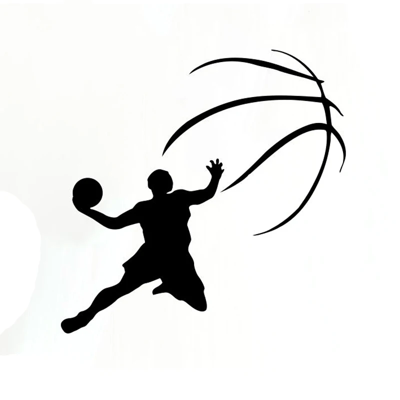 

Fashion Basketball Player Slam Dunk Decal Pvc Personality Car Decoration Car Window Waterproof Sticker Black/white, 14cm * 14cm