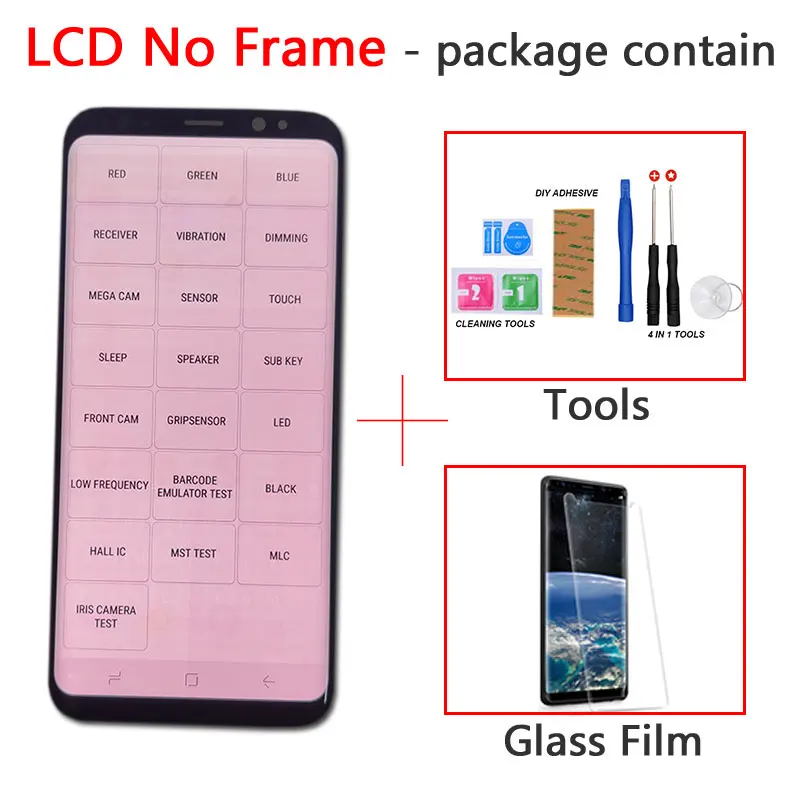 ЖК-дисплей для samsung Galaxy S8, ЖК-дисплей S8 plus, G950, G950F, G950FD, G955F, сжигание теней с сенсорным экраном, дигитайзер, замена