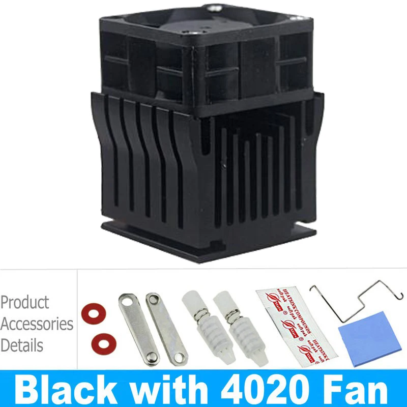 Black with 4020 fan DIY алюминиевый Северный Радиатор для материнской платы w/4 см вентилятор для компьютера ПК чехол Южной North Bridge Chipset охлаждения - Цвет лезвия: Black with 4020 fan