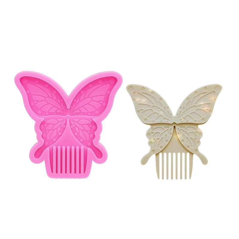 

Shiny Butterfly Comb Epoxy Resin Mold Hair Jewelry Hair Pick Silicone Mould DIY Crafts Ornaments Casting Tool