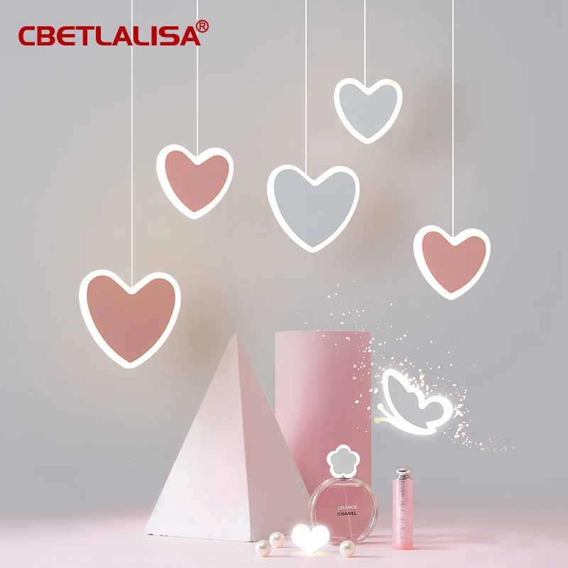 Креативный милый светодиодный подвесной светильник в форме сердца сетка