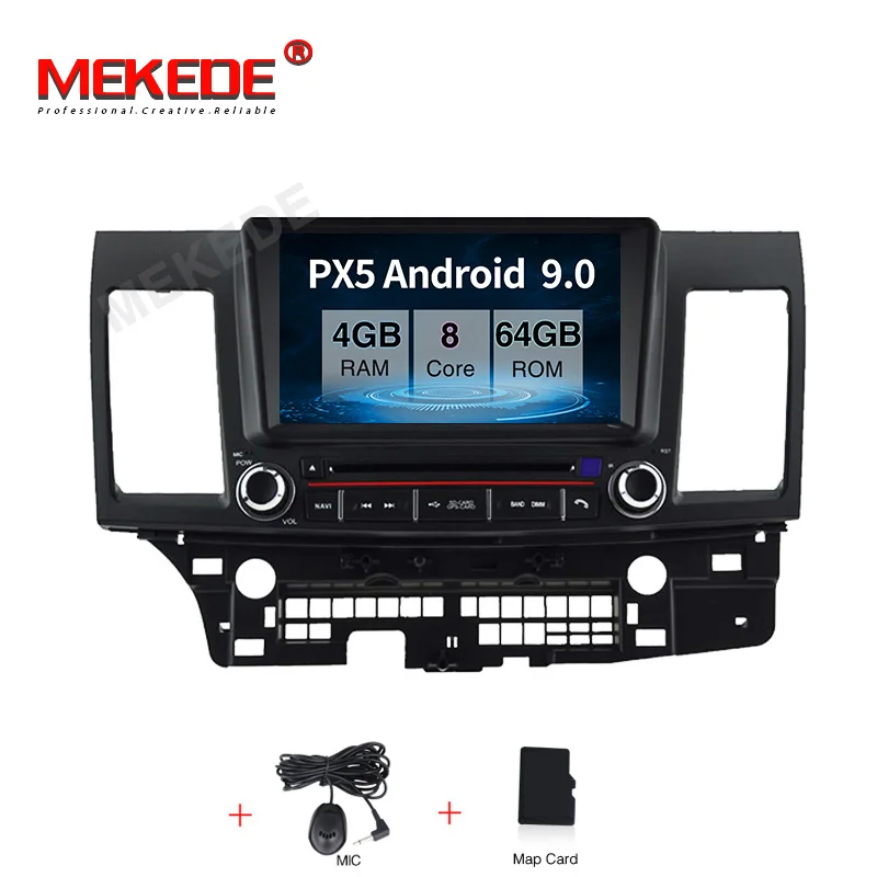 64G CAR DVD MEKEDE 4G ram для Mitsubishi Lancer 10 CY 2007-2012 автомобильный Радио Мультимедиа Видео плеер навигация gps Android 9,0 2din 2 din dvd - Цвет: 64G CAR DVD