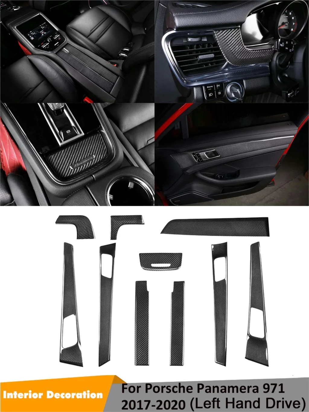 

Аксессуары для автомобиля из углеродного волокна, крышка Центрального управления для Porsche Panamera 971, измеритель приборной панели, кондиционер...