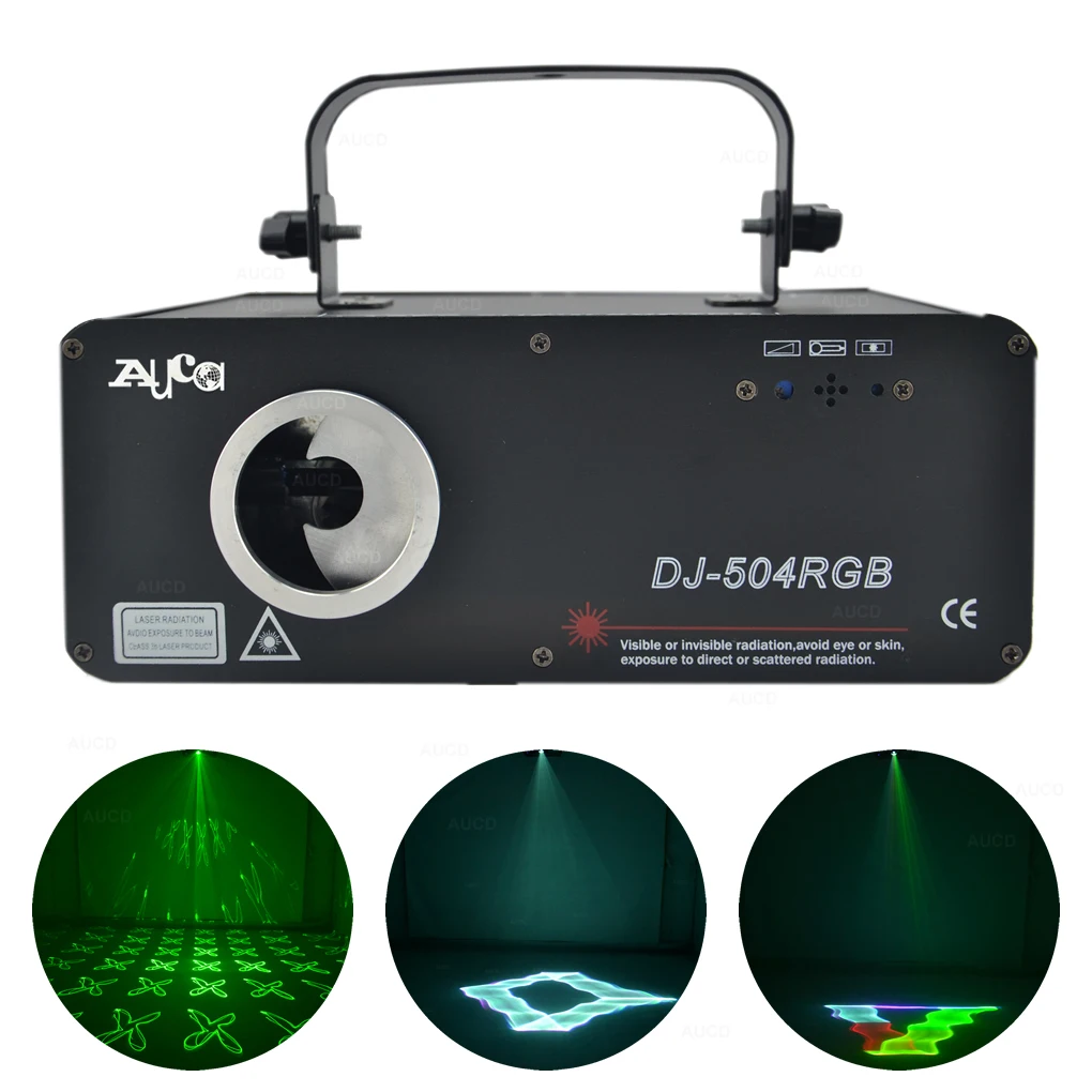 

AUCD 3in1 500mW RGB Full Color 3D Scan Kaleidoscope DMX Projector Laser Lighting PRO DJ Party Show Disco Beam Stage Lights 504F