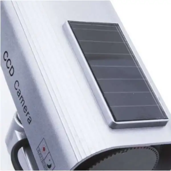 Солнечная пустышка камера безопасности с мигающим светом серебро | Безопасность