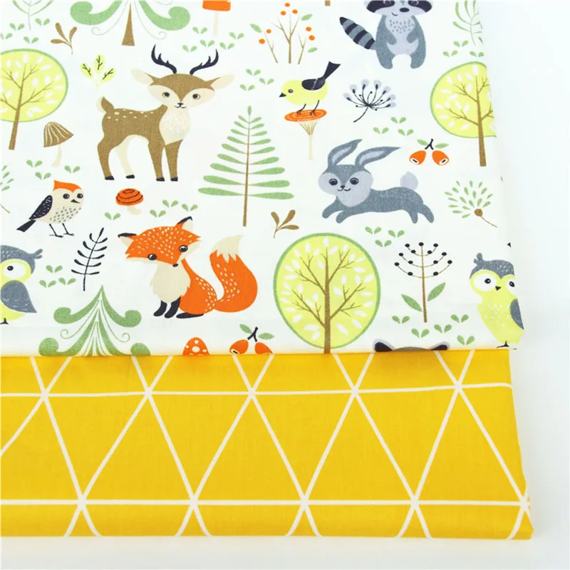 Сделай Сам лиса узор саржевая хлопчатобумажная ткань искусственное одеяло для