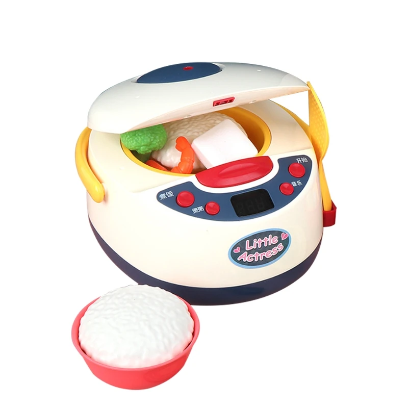 

Spray Rice Cooker Light Music Simulation Cooking Kitchen Children's Household Appliances Toy Red/Blue DXAD