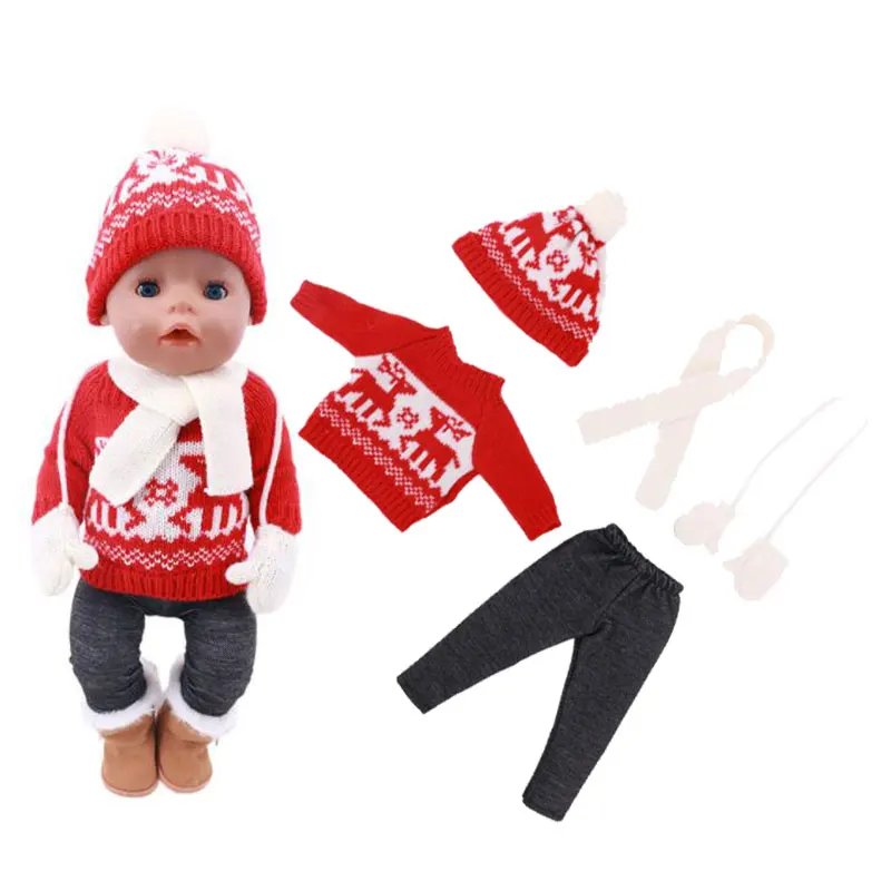 Новинка 2020 Рождественский свитер подходит для куклы-младенца 43 см 17 дюймов