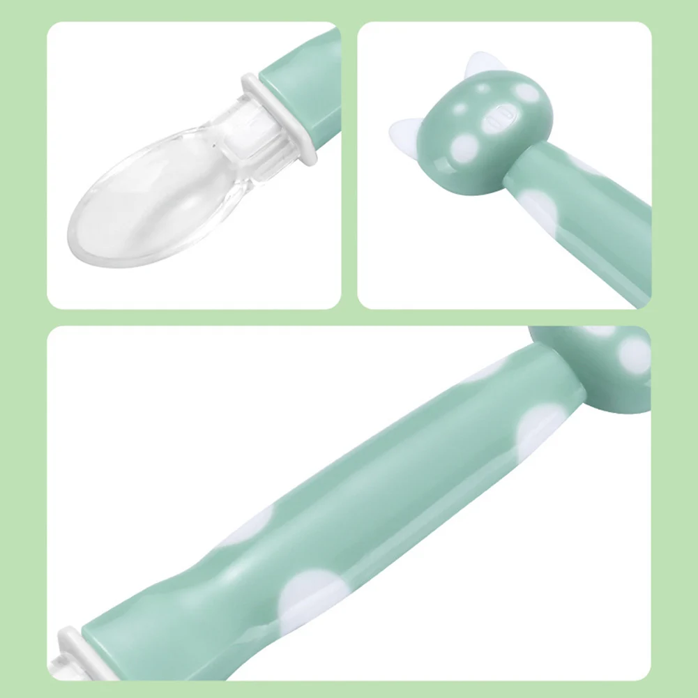 

Soft Baby Silicone Spoon First Stage Spoon Self-Feeding Trainer Gift For Infants Cute Babies Utensils For Toddlers Over 4 Months