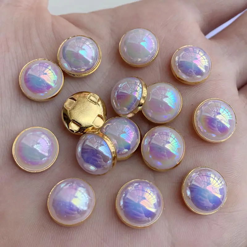 Пришивные аппликации с белым жемчугом 6 мм 8 10 и 12 Стразы AB золотыми кристаллами