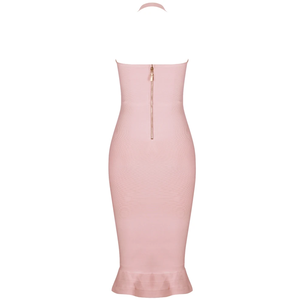 

Maketina Summer 2020 New Women Mermaid Plus Size Bandage Dress Nude Midi Bandage Dress Sexy Club Party Plus Size Bodycon Dresses