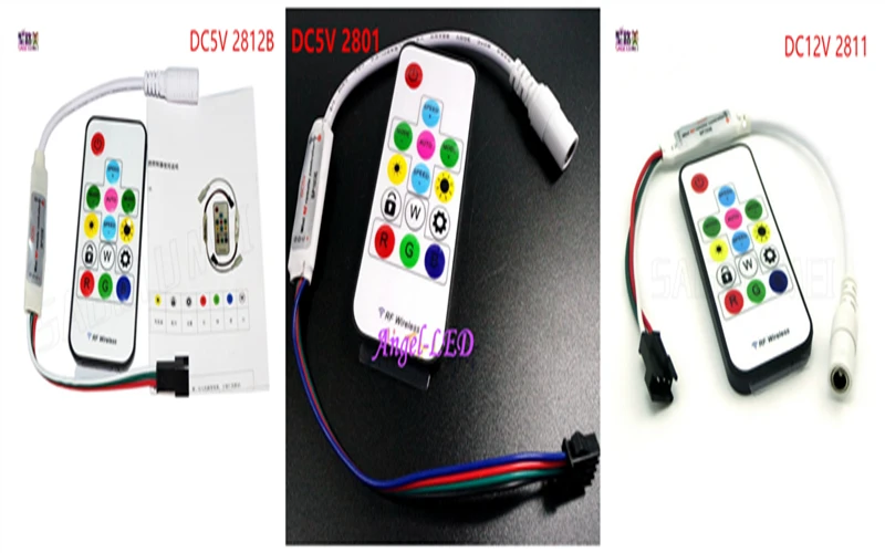 SP103E DC5V WS2812B DC12V 2811 WS2801Mini цифровой RGB контроллер светодиодной ленты 14 кнопок RF