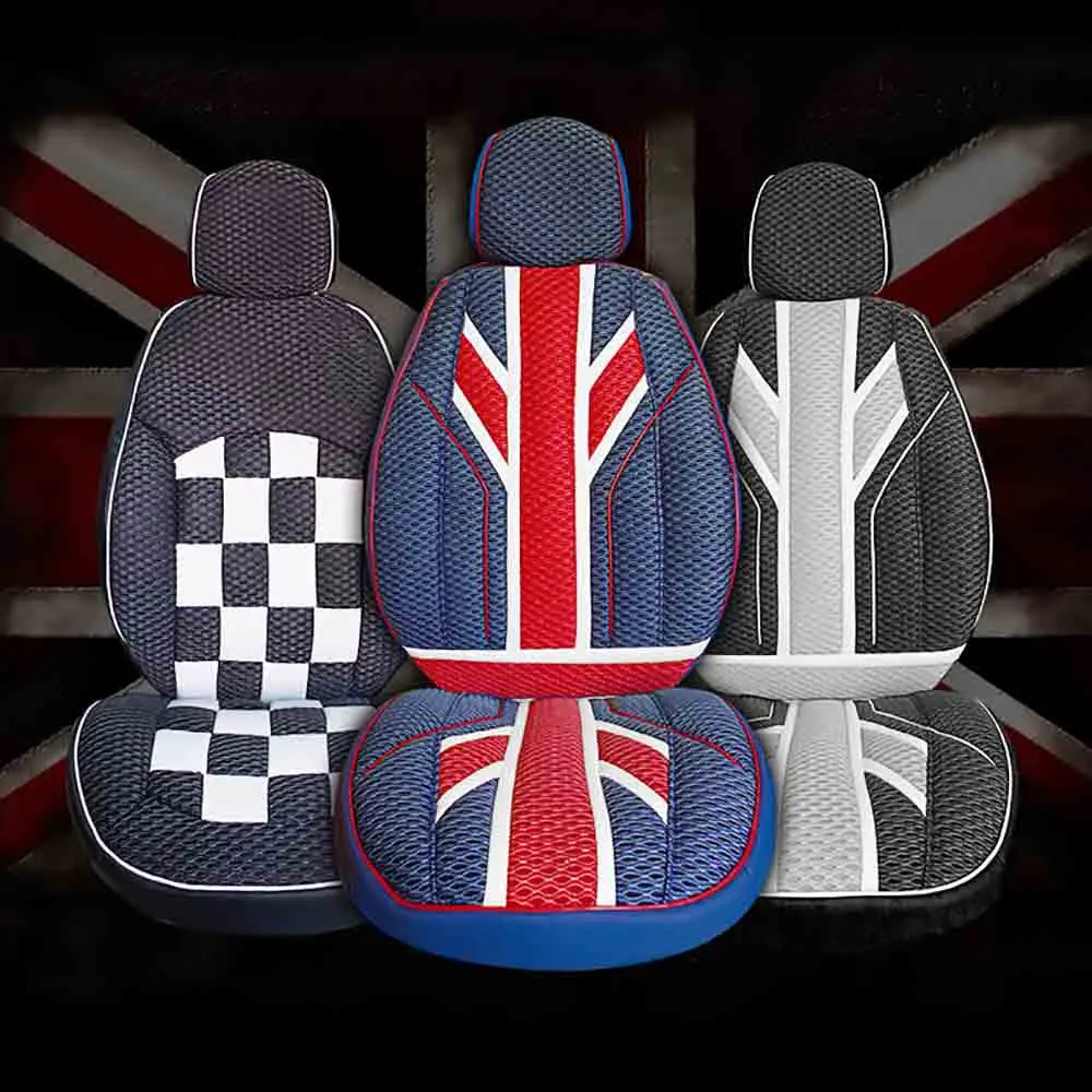 Роскошный 3D лед Слик ПВХ кожаные чехлы для сидений автомобиля Защита Mini Cooper One JCW