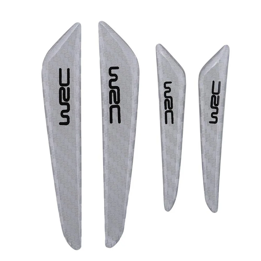 4 шт. WRC Логотип Двери устойчивые к царапинам полоски из углеродного волокна для