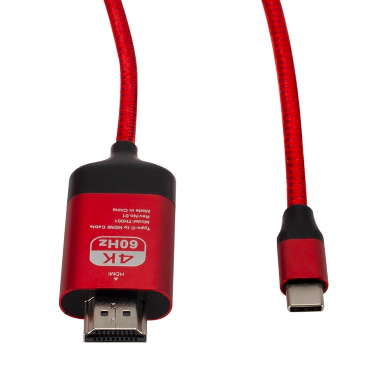 2x USB C к HDMI 4K кабель адаптер Тип Thunderbolt 3 для Huawei Mate 20 Pro 2018 (черный и красный)|Кабели