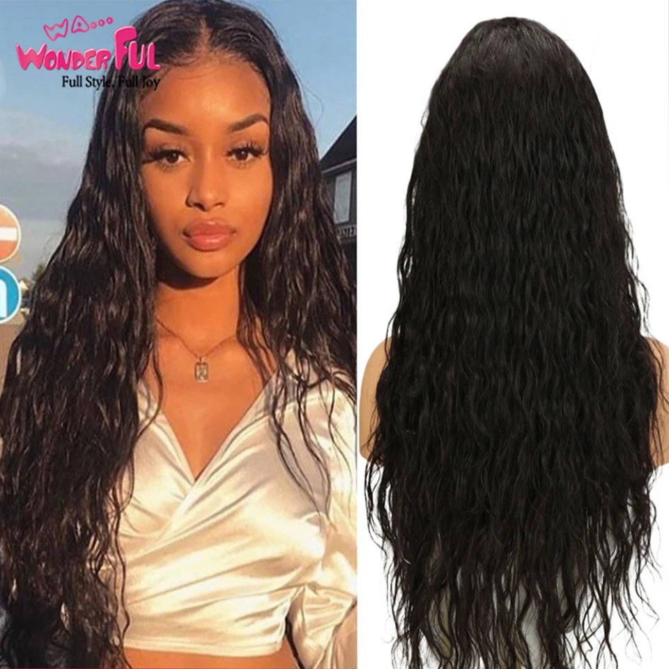 Замечательные бразильские натуральные волнистые волосы Remy 13*4 парики на сетке