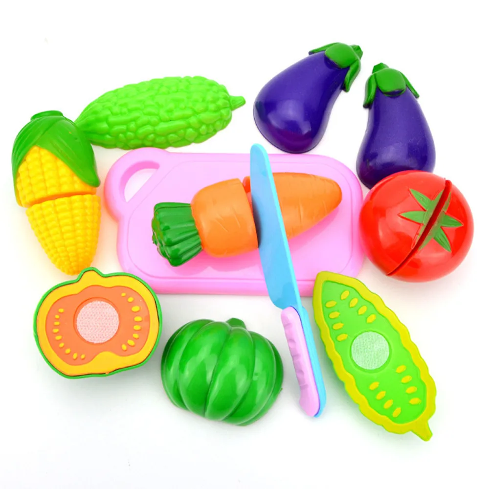 

Educational Toy Simulation Mini Fruit Kids Vegetable Cutting Set Play House Montessori Toys kitchen Role Play Fruta de simulao