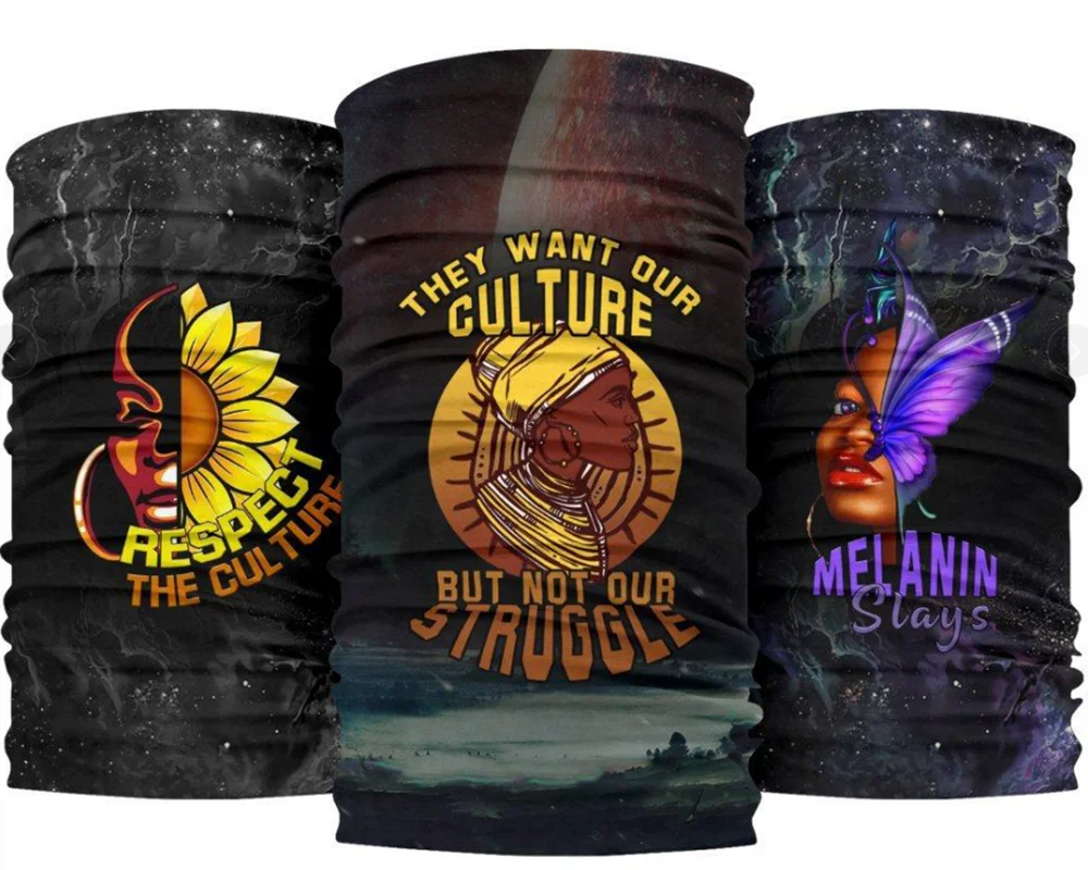 

3D printed Women Bandanas Neck Gothic Cycling Face Mask Black Lives Indian Headband Hiking Scarf Face Shield