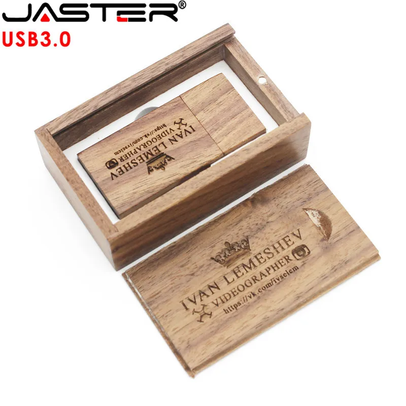 USB-флеш-накопитель JASTER деревянный 4/8/16/32/64 ГБ в подарочной коробке | Компьютеры и