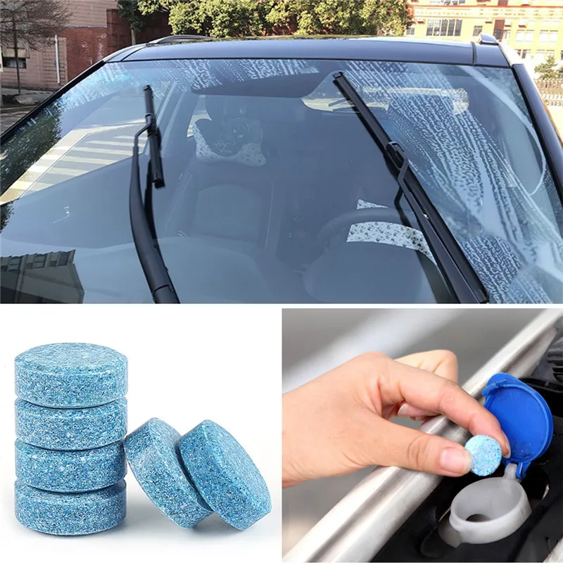 100Pcs Car Window Cleaning Effervescent Tablet Windshield Glass Cleaner Accessories For Audi A3 8P A4 B6 B8 A1 A2 A6 Q2 Q3 Q5 Q7