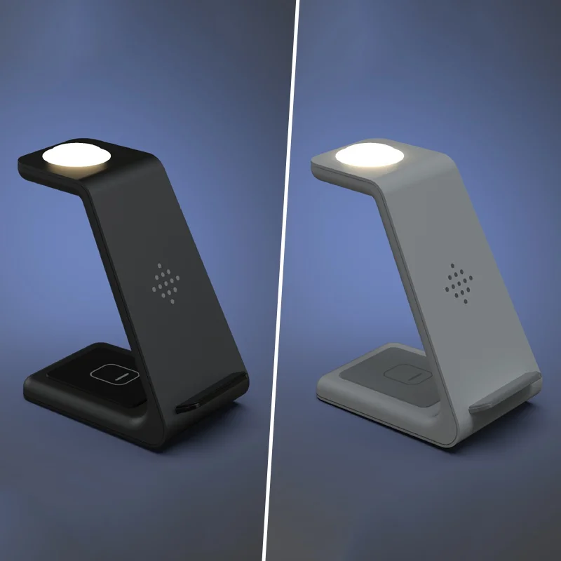 

3 in 1 Qi Fast Wireless Charger Table Night Lamp For Samsung Galaxy Buds For iPhone Mobile Phone Charging Holder Night Light Pad