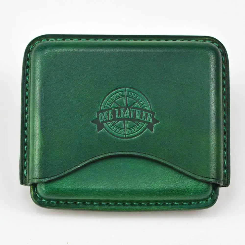 Green Одна кожаная коробка для сигарет, Мужской подарочный чехол для сигарет, мужские подарки, чехол для сигарет, чехол для табака, кожаный чехол для овощей - Цвет: Green