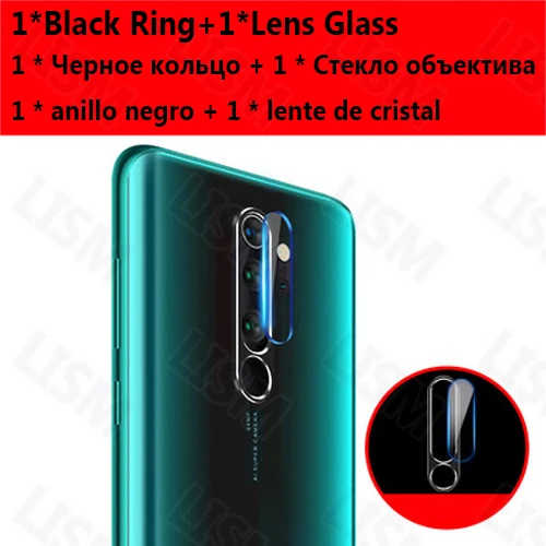 Black Ring Glass Для Xiaomi Redmi Note 8 Note 8 Pro задняя камера металлическое кольцо задний объектив Защита экрана Мягкий объектив 7H Закаленное стекло пленка - Цвет: Black Ring Glass