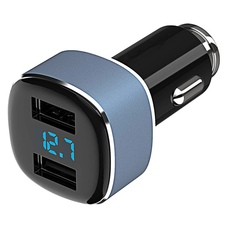 Двойное быстрое зарядное устройство USB с автомобильным измерителем напряжения и